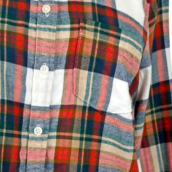 J.Crew Women's SM Plaid Light Flannel Long Sleeve Button Down Shirt Gorp - Picture 4 of 10